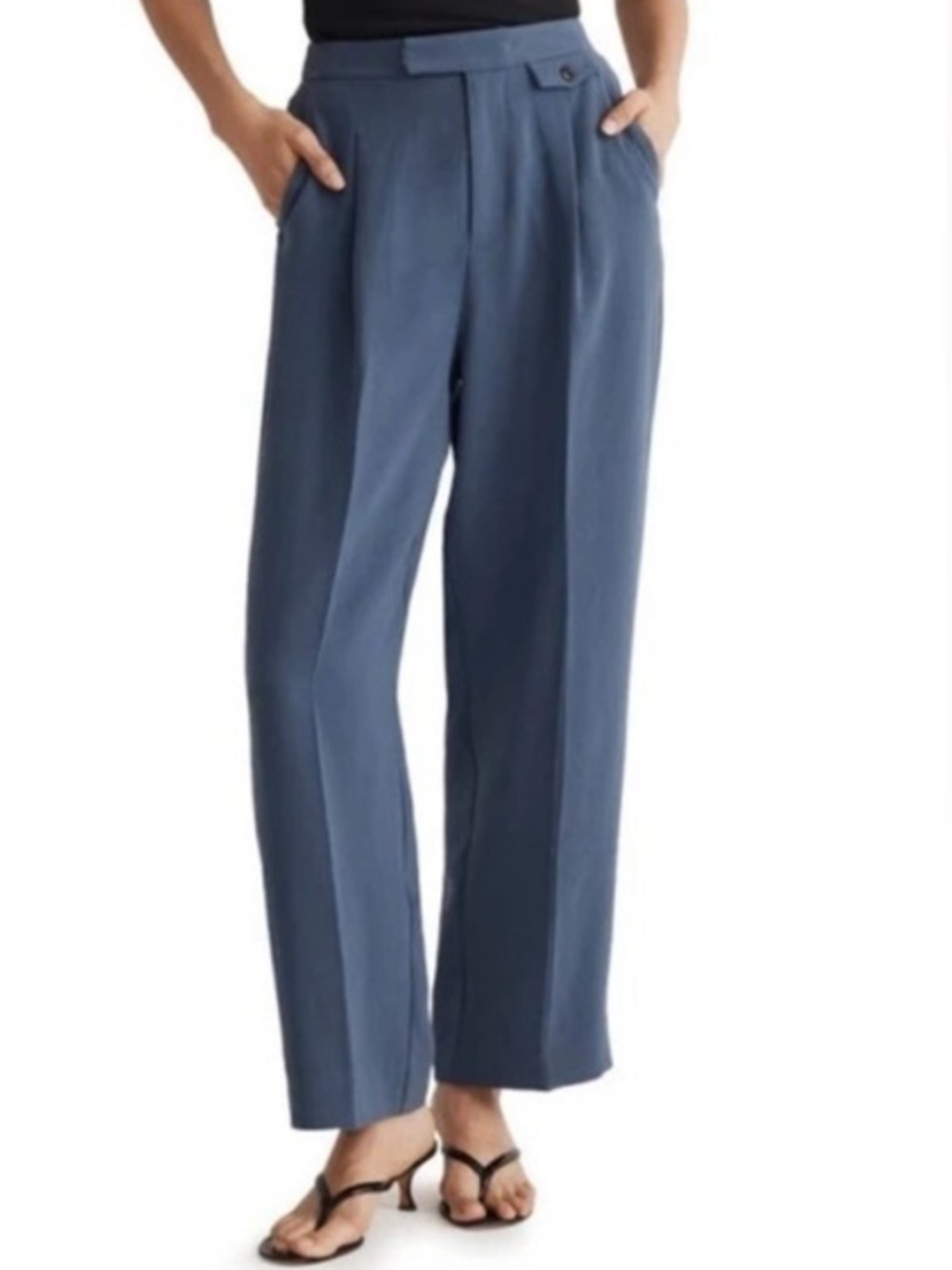 Madewell Rosedale high-waisted Crepe Pants in Nighttime Blue size 6